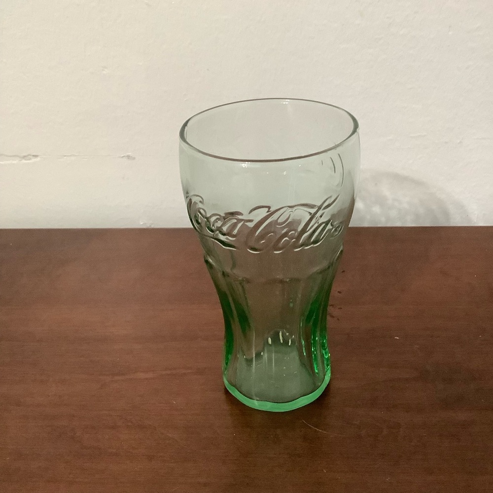 Vintage Libby Coca-Cola Aqua Green 6 Oz Drinking Glass Tumbler - Embossed